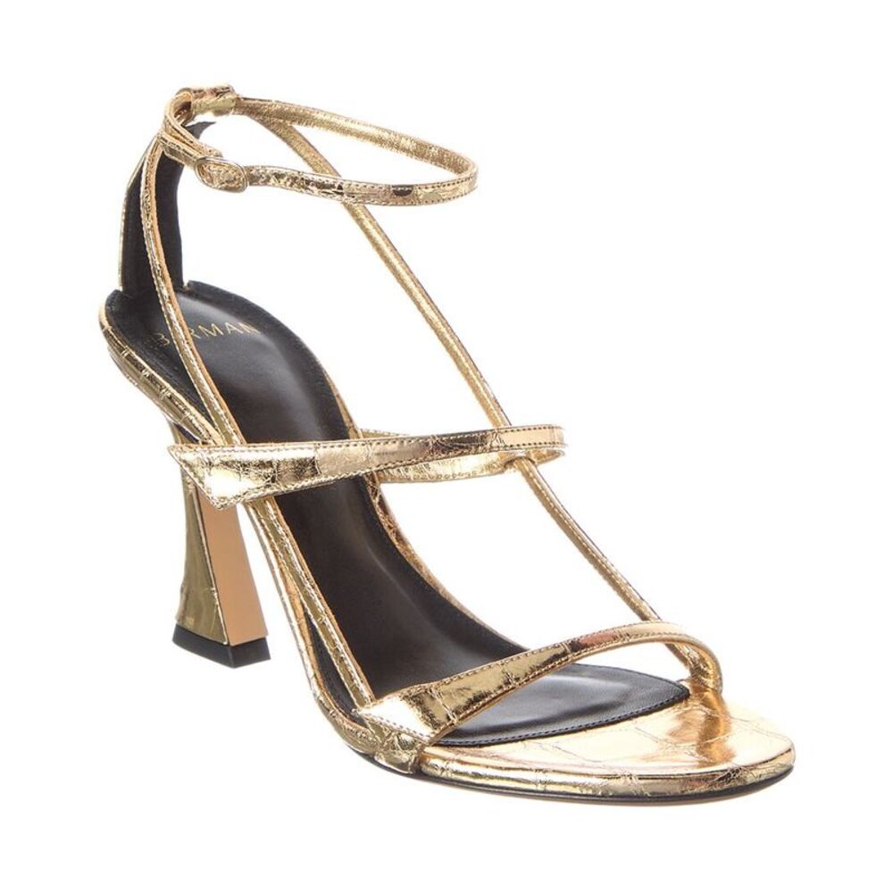 Alexandre Birman Tita Cage 85 Leather Sandal, Yellow